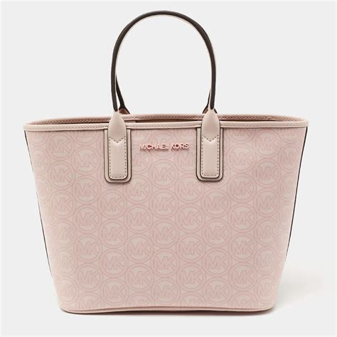 michael kors pink tota|Michael Kors pink canvas tote.